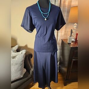 J. Crew Navy Blue Two-Piece Skirt Set